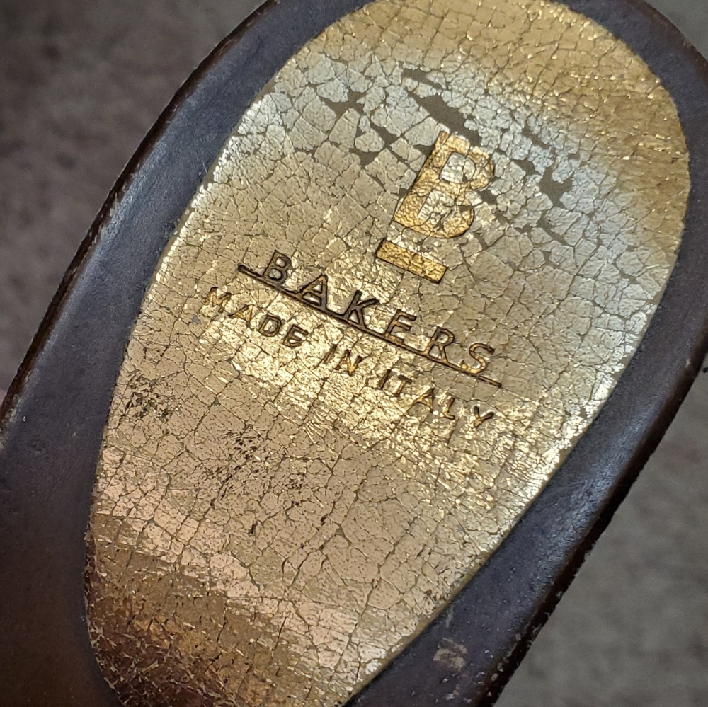 Bakers gold strappy distressed heels size 8 90s Y2K - Picture 5 of 6